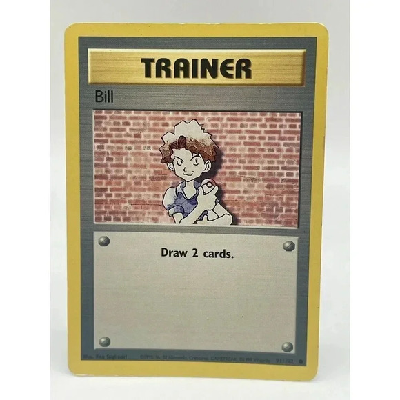 Bill 91/102 Pokemon Trainer Card Base WOTC Vintage 1999 MP - Picture 1 of 6